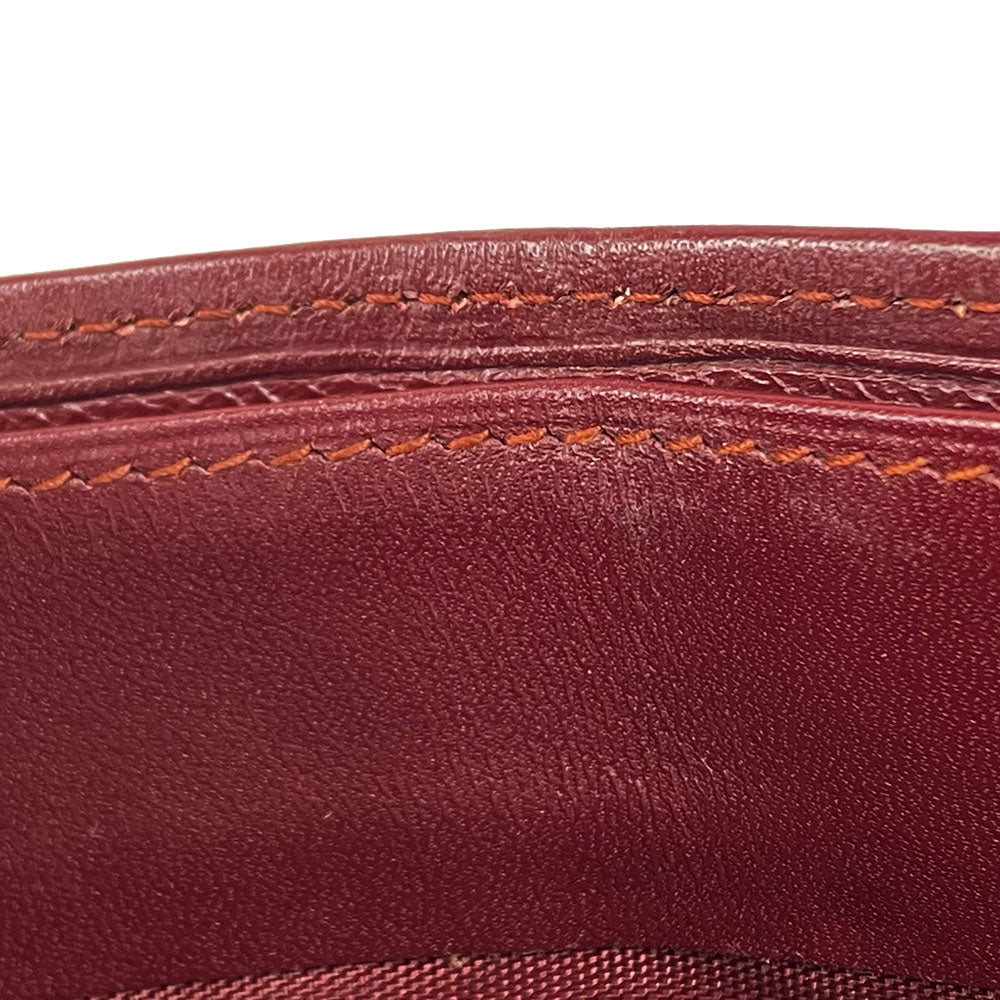 CARTIER Bifold Wallet Calfskin Bordeaux Must Line Women Used Authentic