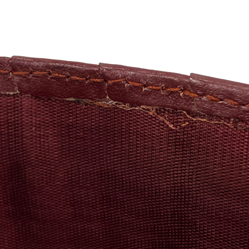 CARTIER Bifold Wallet Calfskin Bordeaux Must Line Women Used Authentic