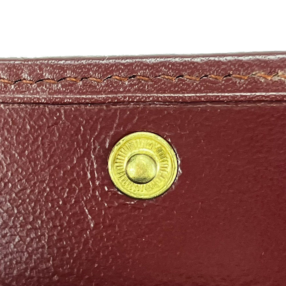 CARTIER Bifold Wallet Calfskin Bordeaux Must Line Women Used Authentic