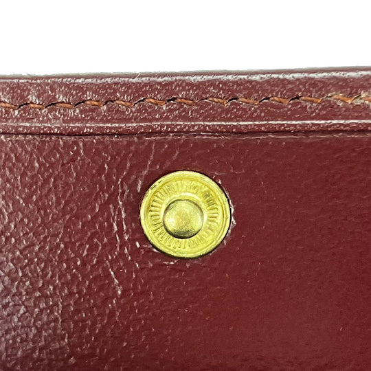 CARTIER Bifold Wallet Calfskin Bordeaux Must Line Women Used Authentic