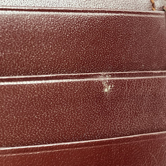 CARTIER Bifold Wallet Calfskin Bordeaux Must Line Women Used Authentic