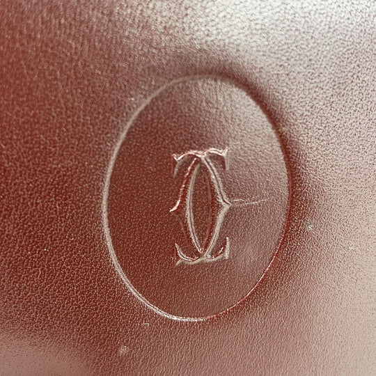 CARTIER Bifold Wallet Calfskin Bordeaux Must Line Women Used Authentic