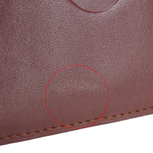 CARTIER Bifold Wallet Calfskin Bordeaux Must Line Women Used Authentic