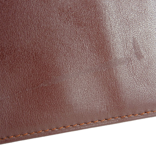 CARTIER Bifold Wallet Calfskin Bordeaux Must Line Women Used Authentic