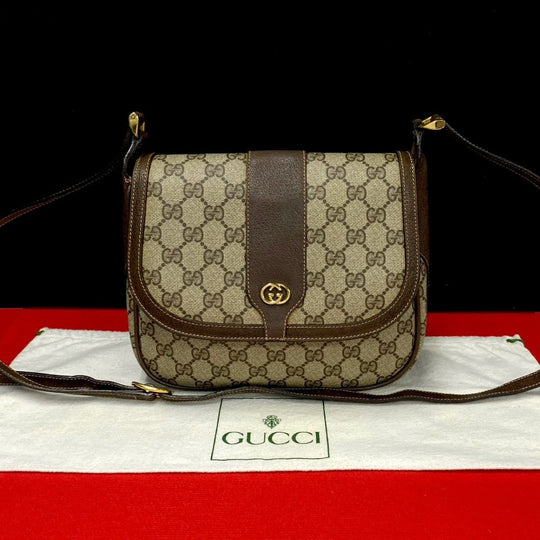 GUCCI Shoulder Bag leather Brown