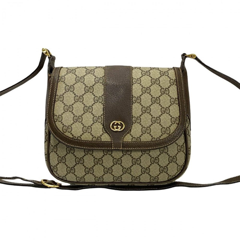 GUCCI Shoulder Bag leather Brown