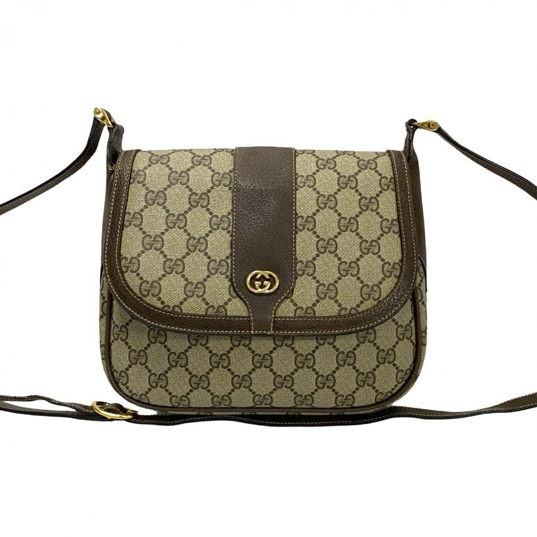 GUCCI Shoulder Bag leather Brown