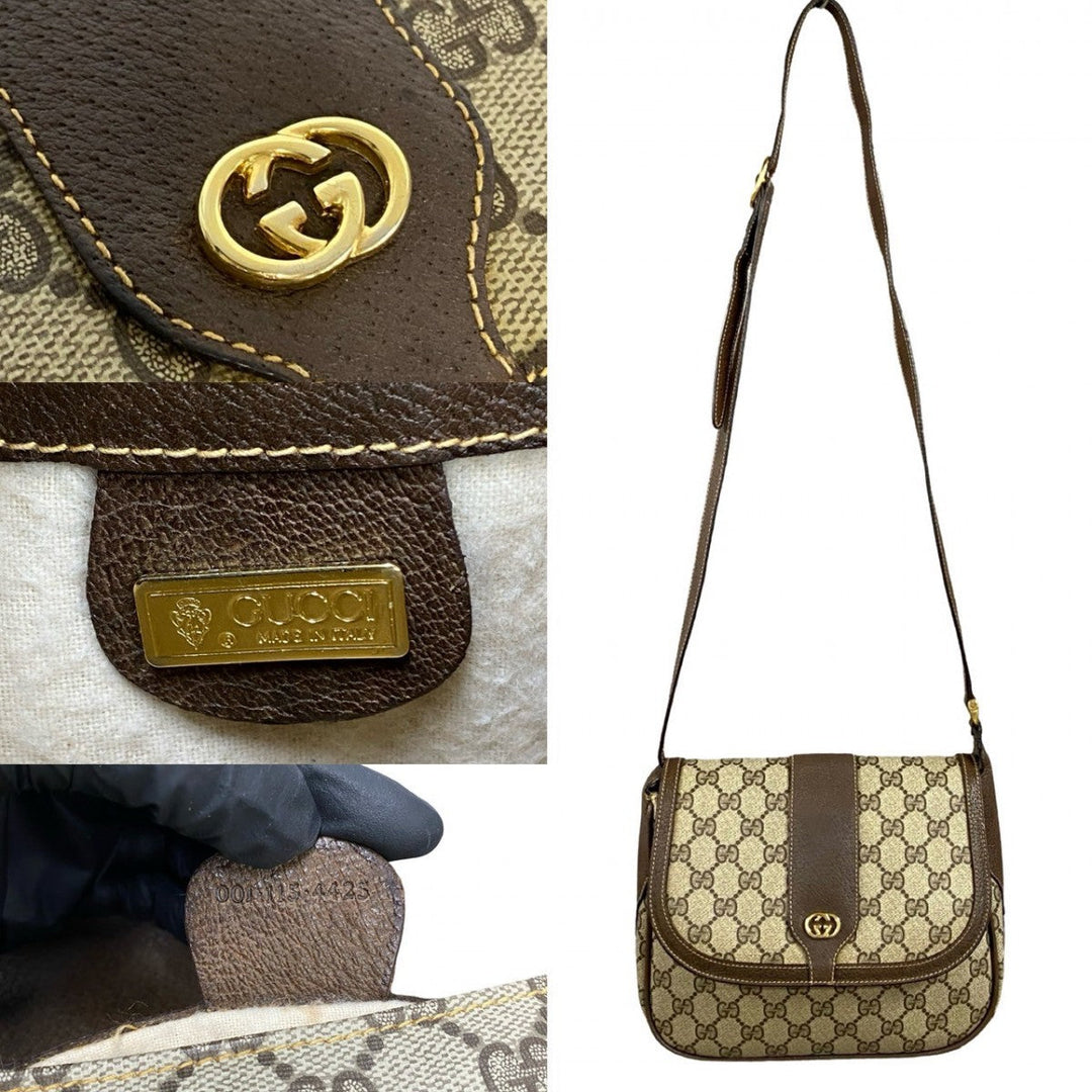 GUCCI Shoulder Bag leather Brown