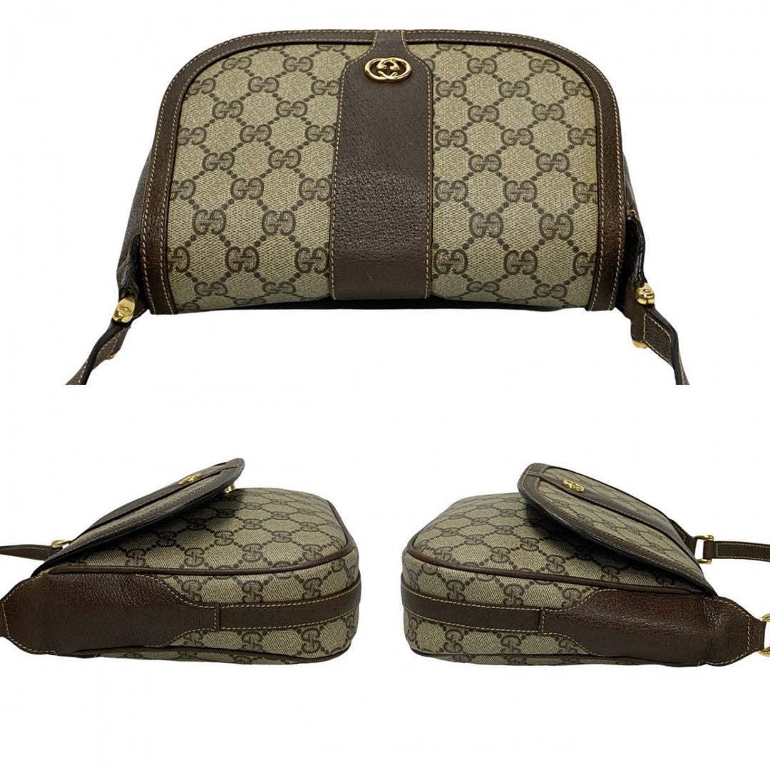 GUCCI Shoulder Bag leather Brown