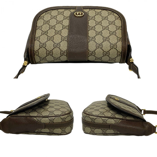 GUCCI Shoulder Bag leather Brown