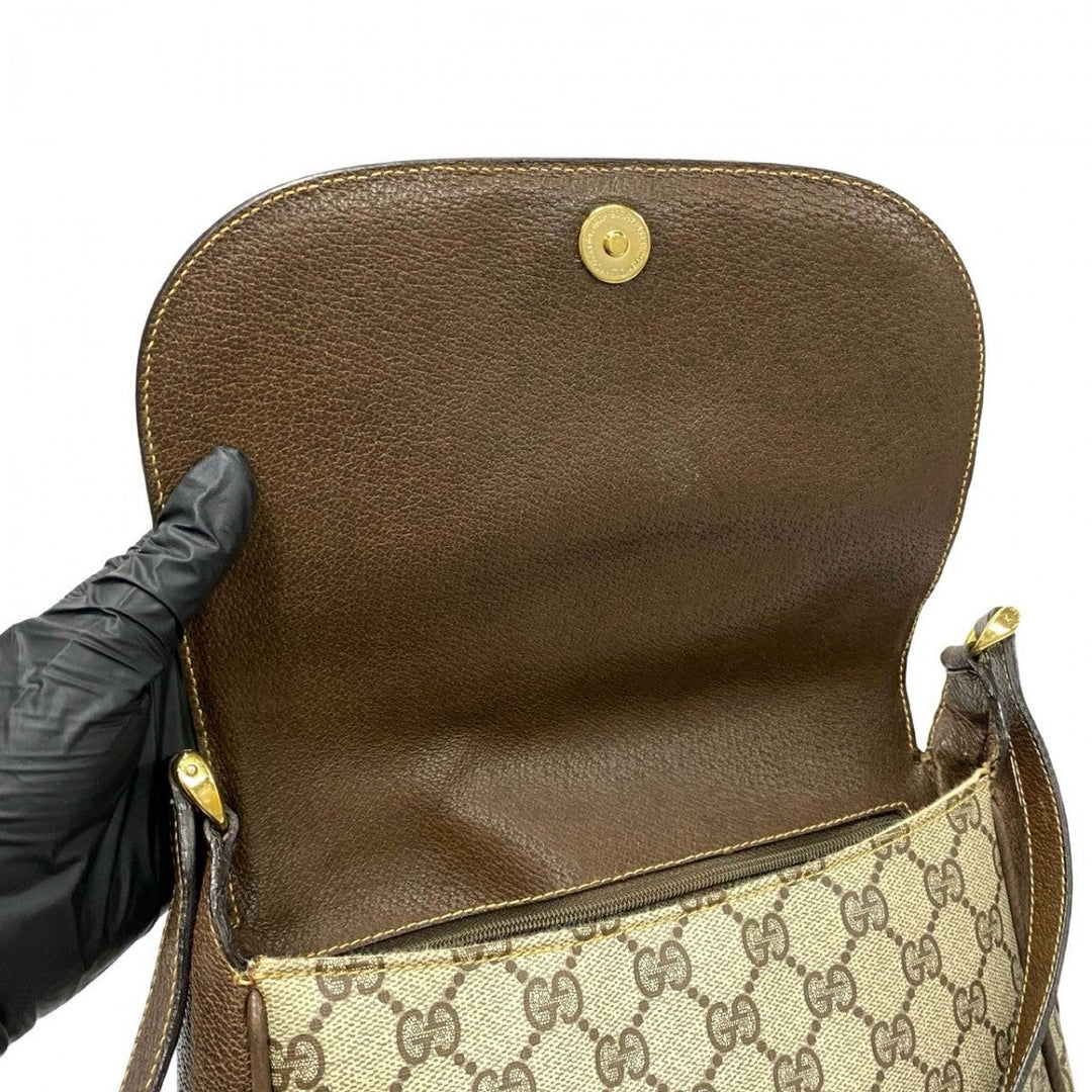 GUCCI Shoulder Bag leather Brown