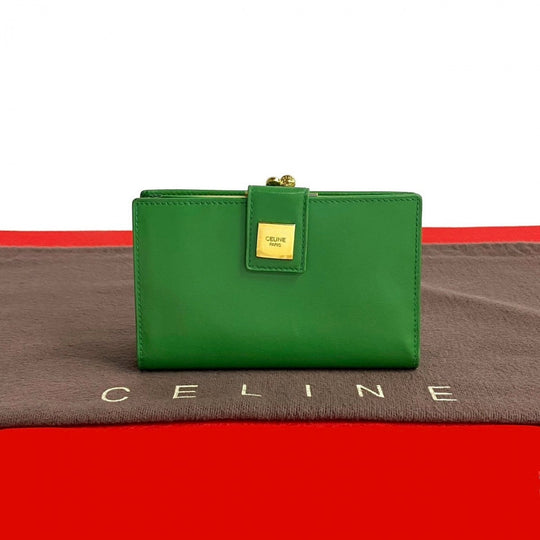 CELINE Bifold Wallet leather green