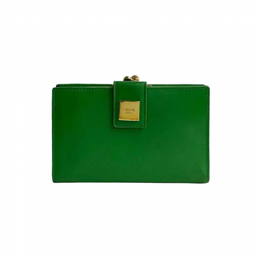 CELINE Bifold Wallet leather green