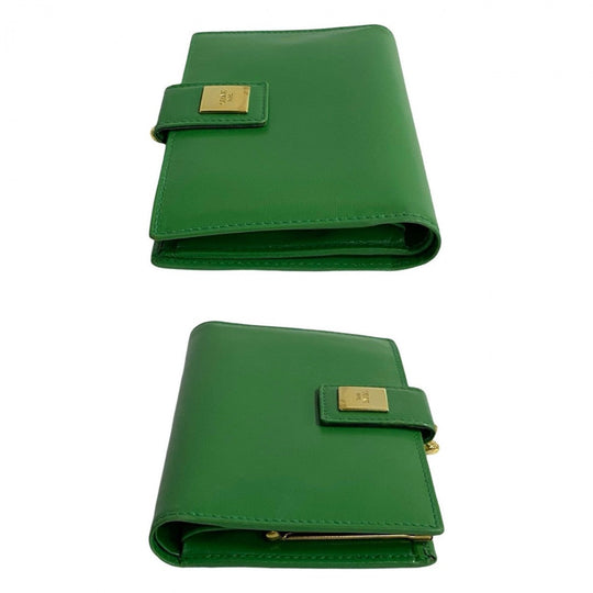 CELINE Bifold Wallet leather green
