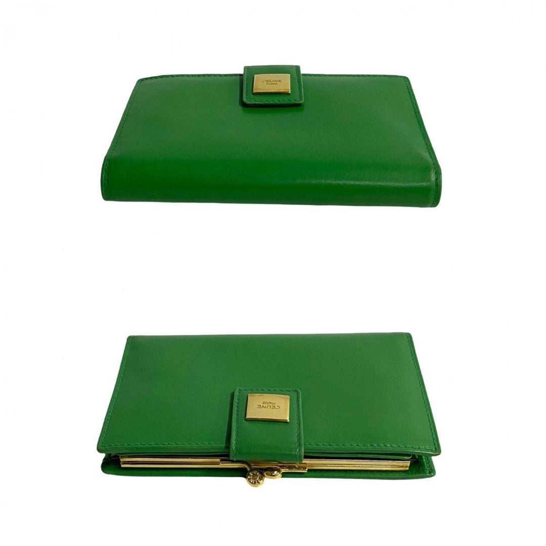 CELINE Bifold Wallet leather green