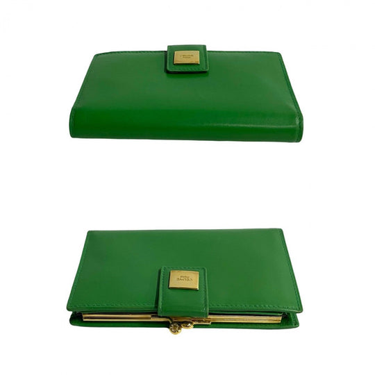 CELINE Bifold Wallet leather green