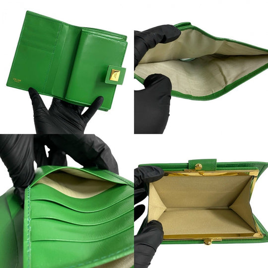CELINE Bifold Wallet leather green