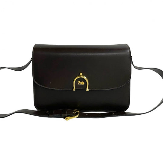 CELINE Shoulder Bag Calfskin Brown