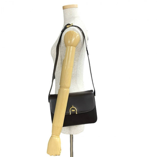 CELINE Shoulder Bag Calfskin Brown