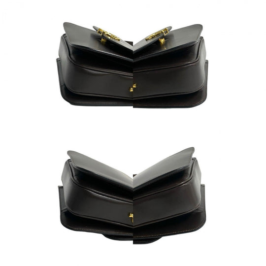 CELINE Shoulder Bag Calfskin Brown