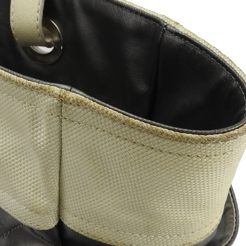 CHANEL Tote Bag Coated canvas Silver Paris Biarritz GM Women Used Authentic