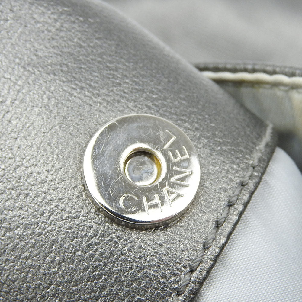CHANEL Tote Bag Coated canvas Silver Paris Biarritz GM Women Used Authentic