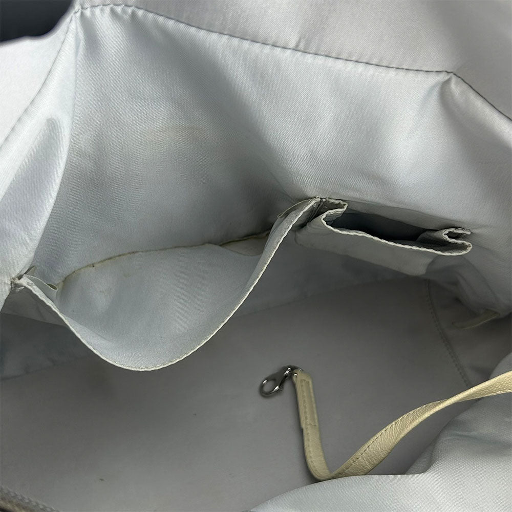 CHANEL Tote Bag Coated canvas Silver Paris Biarritz GM Women Used Authentic