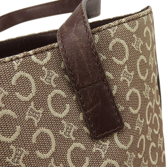 CELINE Tote Bag Canvas, Leather beige Sulky Women Used Authentic