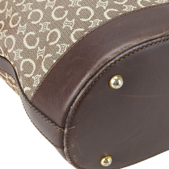 CELINE Tote Bag Canvas, Leather beige Sulky Women Used Authentic
