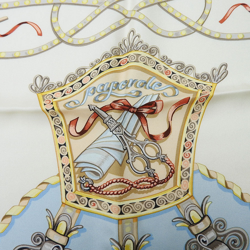 HERMES scarf silk Light blue Carre90 Women Used Authentic