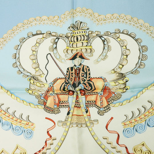 HERMES scarf silk Light blue Carre90 Women Used Authentic