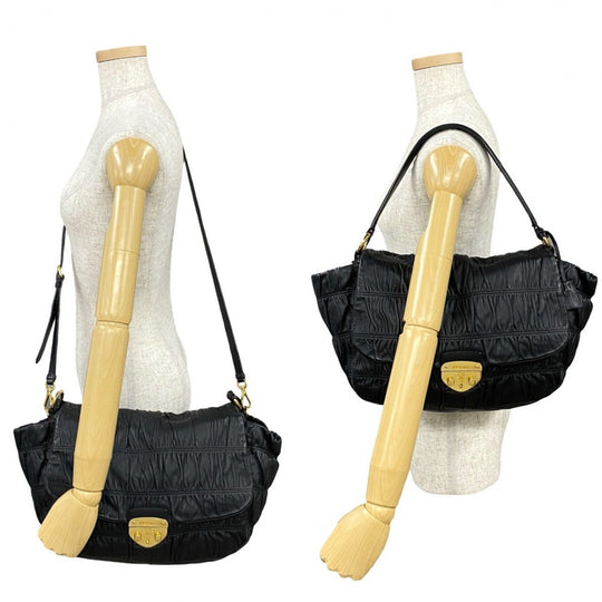PRADA Shoulder Bag leather black