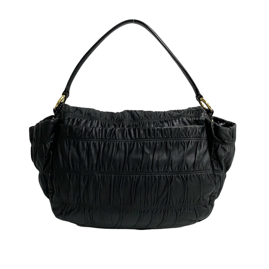 PRADA Shoulder Bag leather black