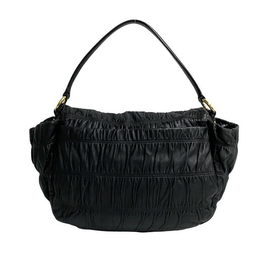 PRADA Shoulder Bag leather black