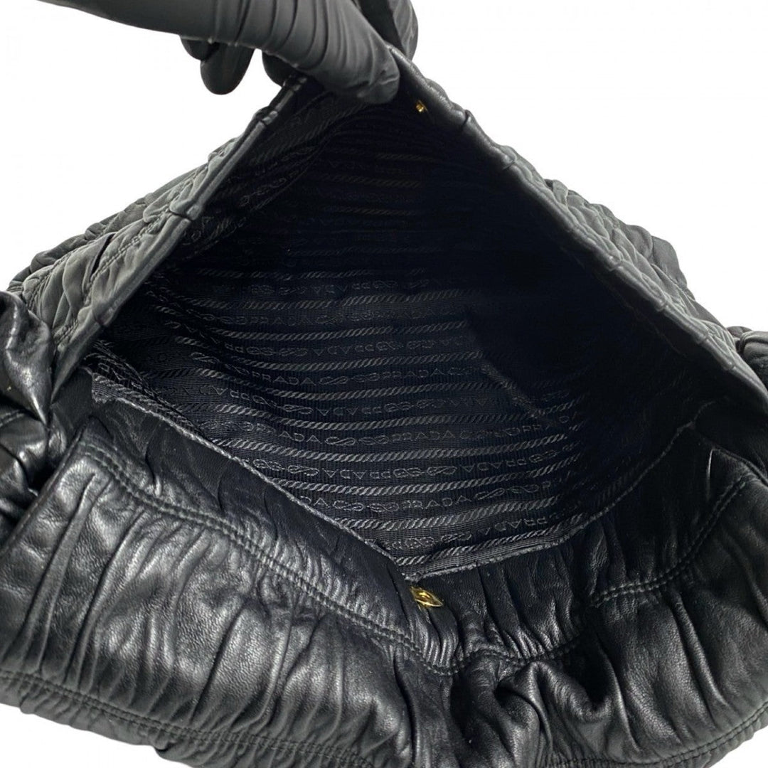 PRADA Shoulder Bag leather black
