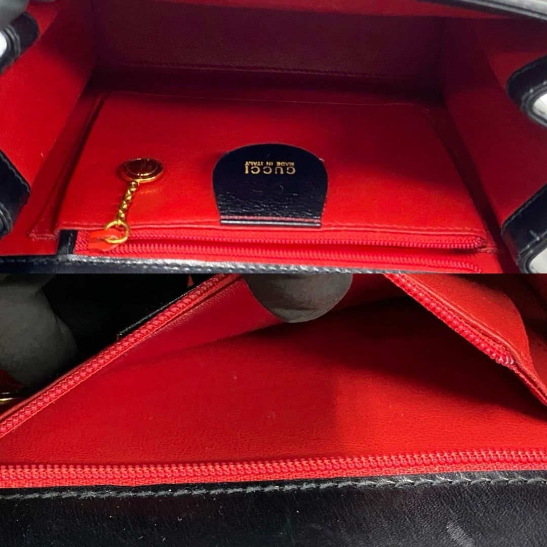 GUCCI Shoulder Bag Calfskin black Ready lock