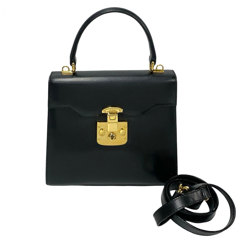 GUCCI Shoulder Bag Calfskin black Ready lock