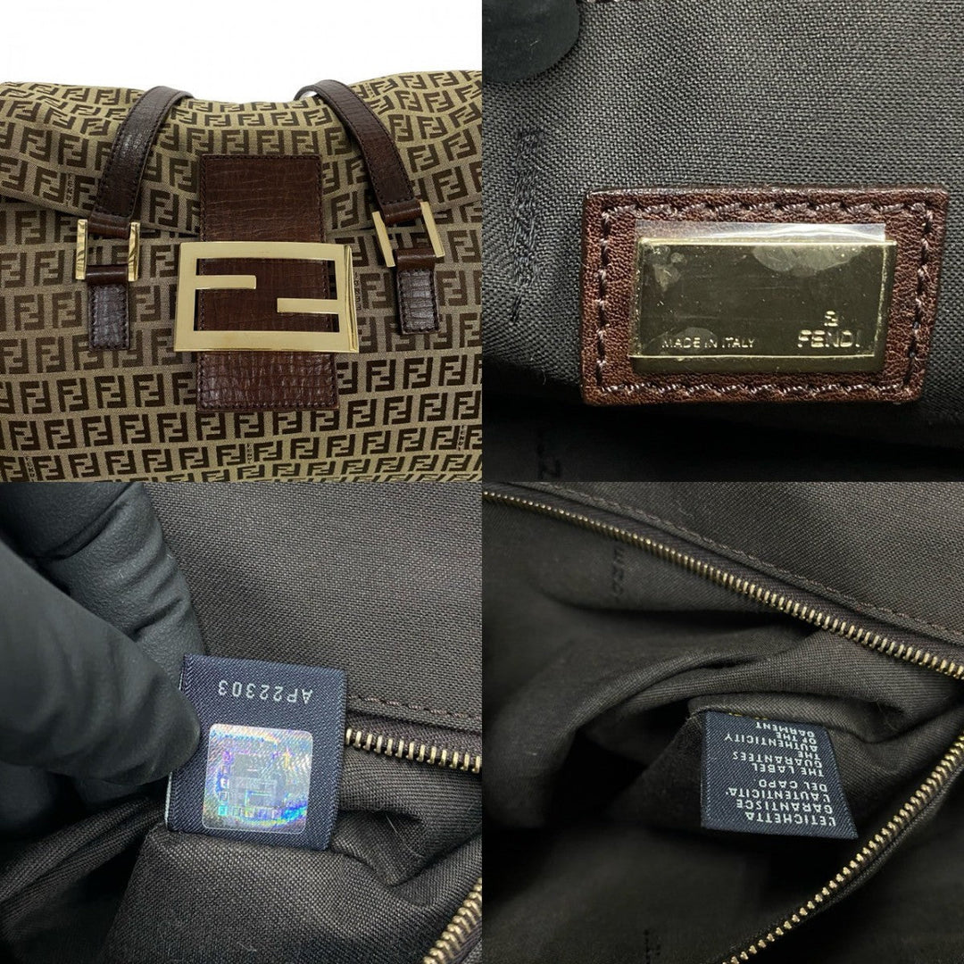 FENDI Handbag leather Brown