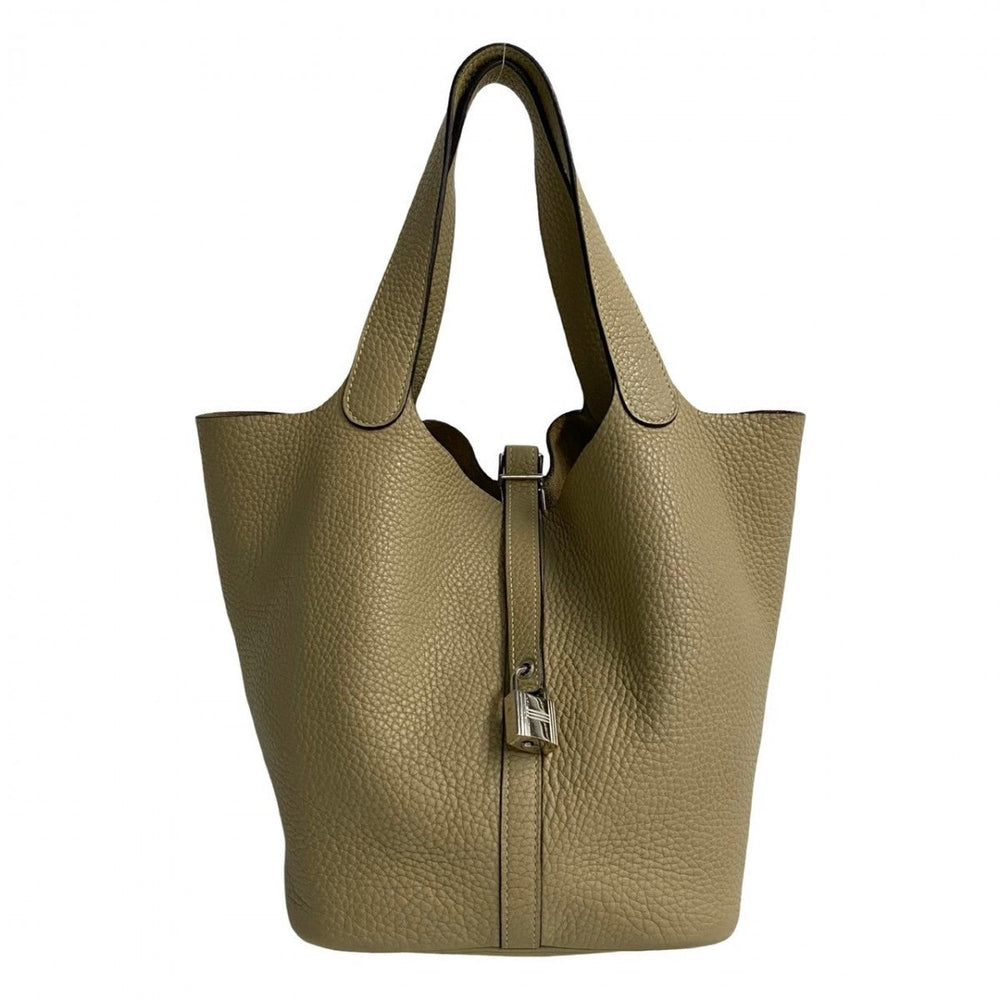 HERMES Handbag Taurillon Clemence beige Pico Tan Lock MM