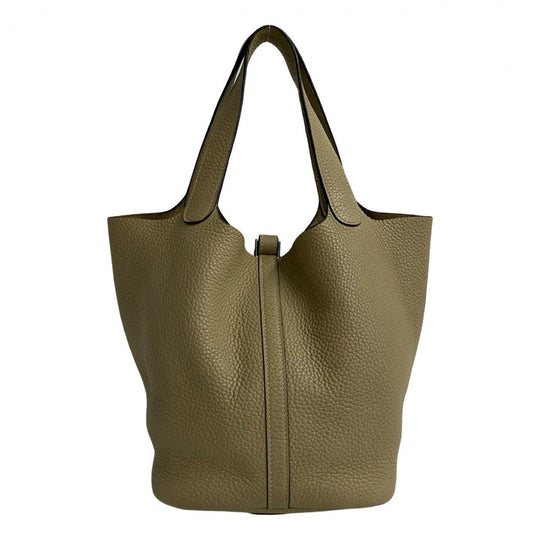 HERMES Handbag Taurillon Clemence beige Pico Tan Lock MM