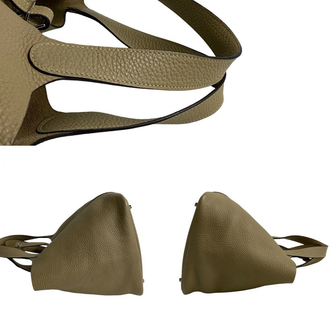 HERMES Handbag Taurillon Clemence beige Pico Tan Lock MM