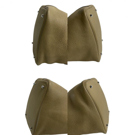 HERMES Handbag Taurillon Clemence beige Pico Tan Lock MM