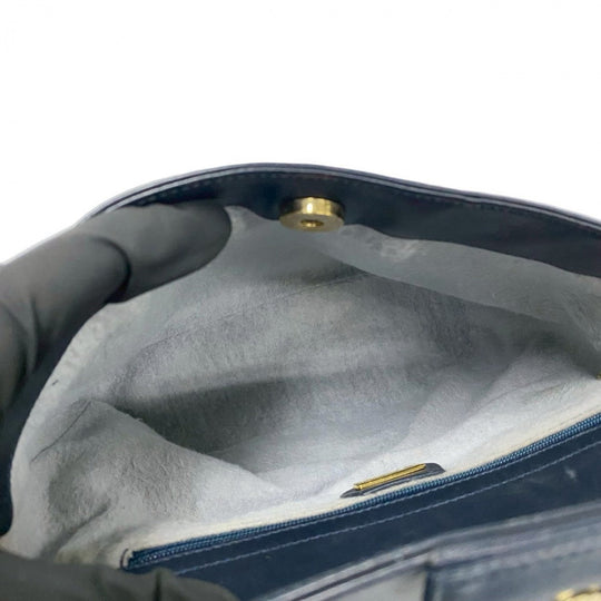 GUCCI Shoulder Bag leather Navy Sherry line