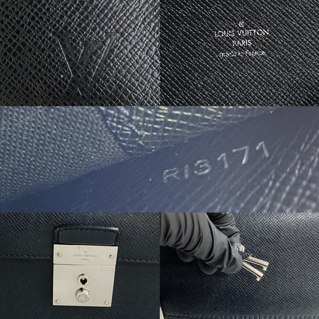 LOUIS VUITTON Business bag leather Navy Taiga Neo Robusto 2