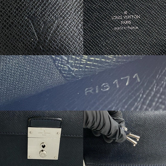LOUIS VUITTON Business bag leather Navy Taiga Neo Robusto 2