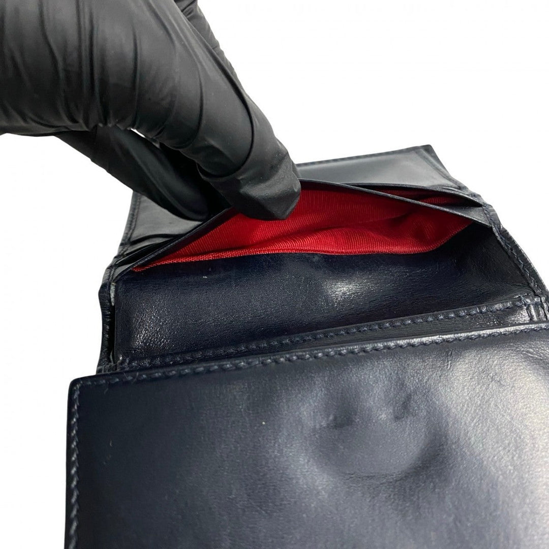 CELINE Tri-fold wallet leather Navy