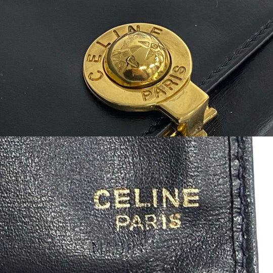 CELINE Tri-fold wallet leather Navy