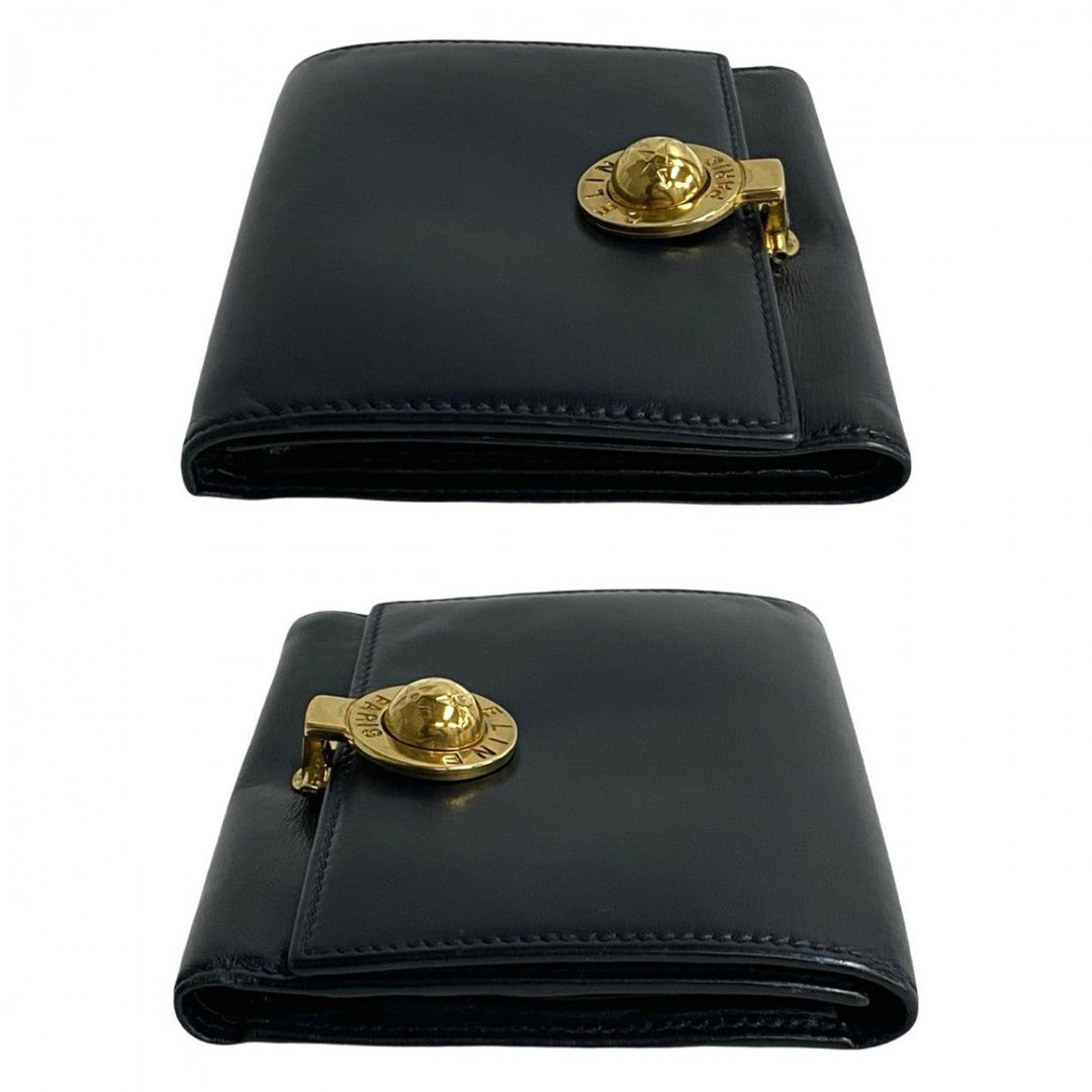 CELINE Tri-fold wallet leather Navy