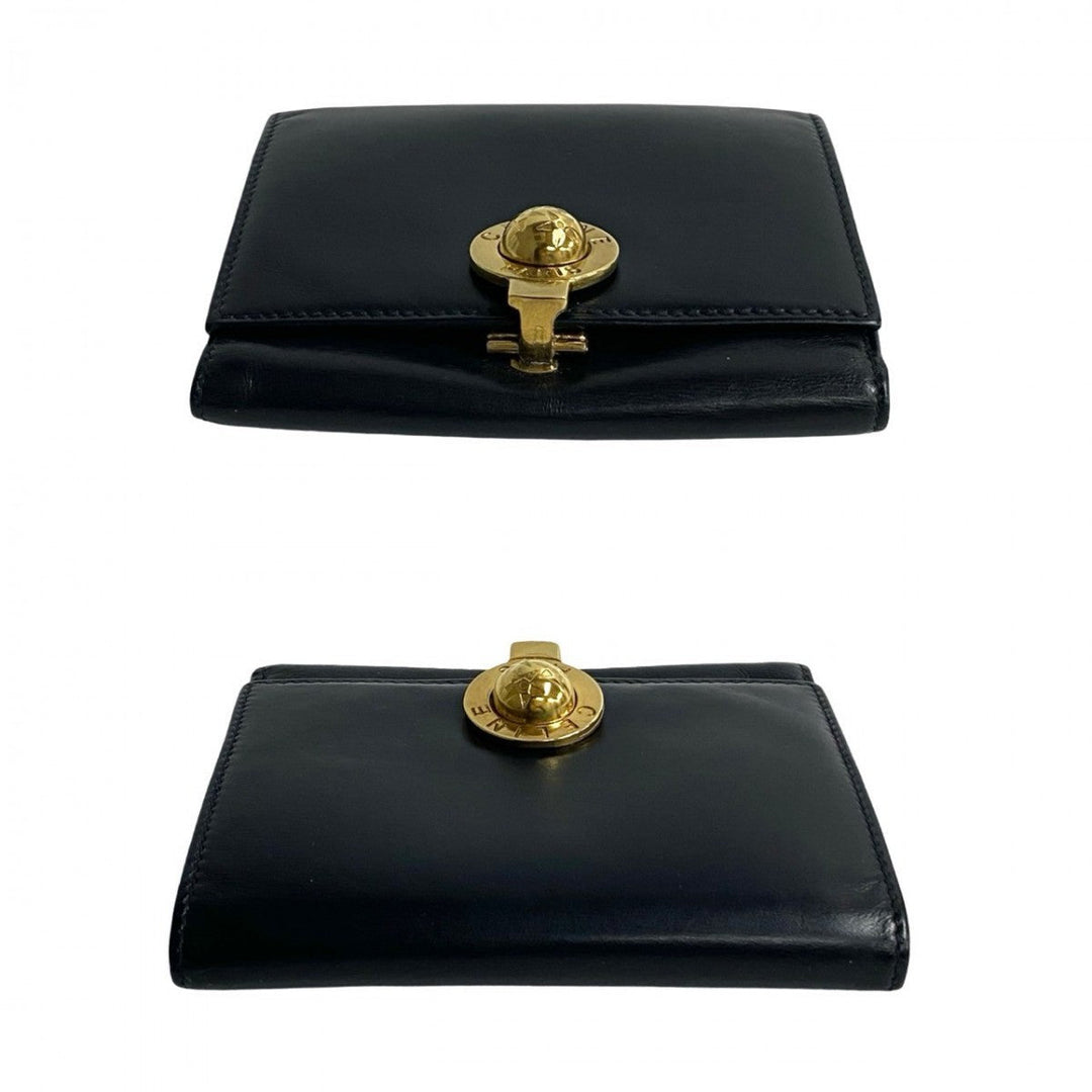 CELINE Tri-fold wallet leather Navy