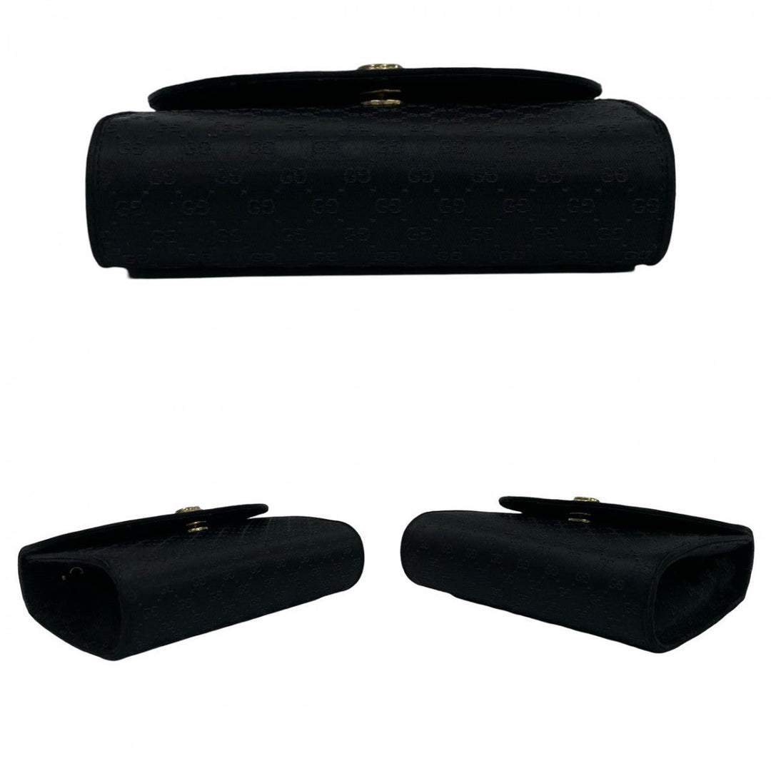 GUCCI Shoulder Bag Satin black Old Gucci